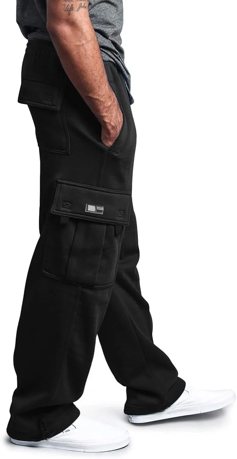 Mens Cargo Pants Casual Joggers Athletic Pants Cotton Loose Straight Sweatpants