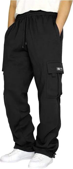 Mens Cargo Pants Casual Joggers Athletic Pants Cotton Loose Straight Sweatpants