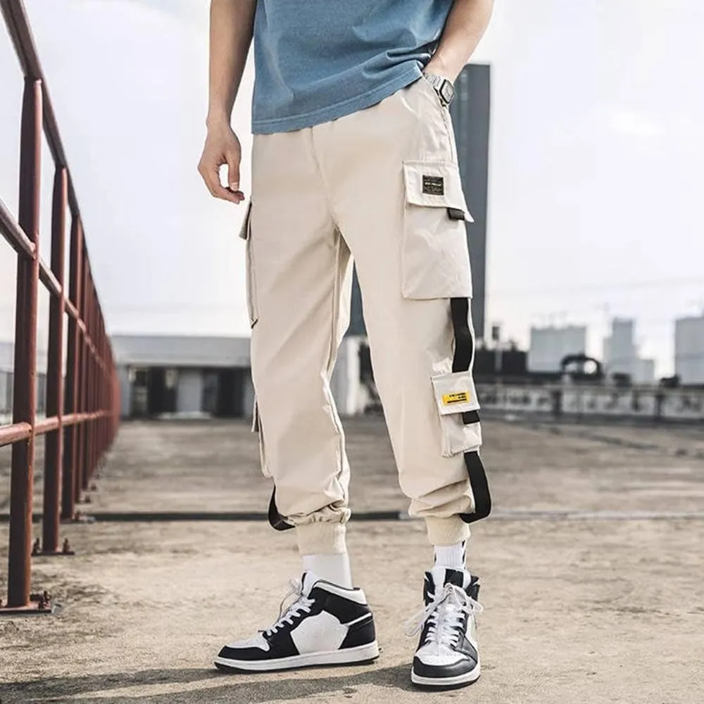 Mens Casual Cargo Pants with Multi Pockets Relaxed Fit Stretch Work Pants Lightweight Tapered Athletic Streetwear Pants