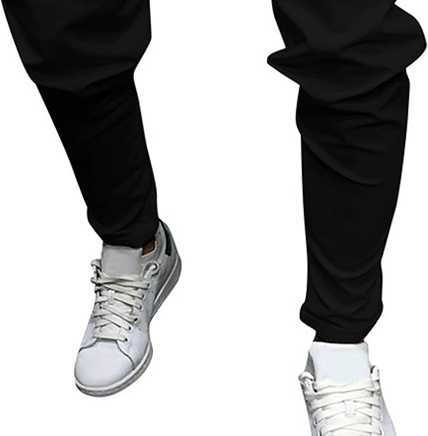 Men's Casual Slim Fit Tapered Pants Drawstring Cotton Joggers Pants Solid Lightweight Athletic Outdoor Trousers