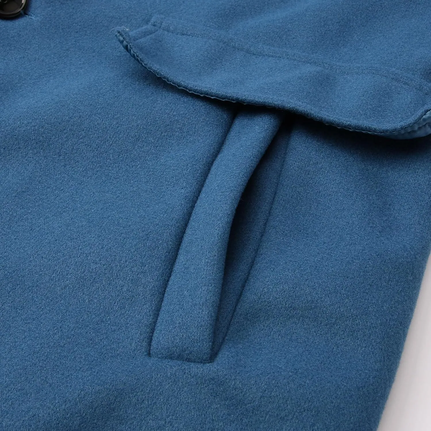 Men's Casual Trench Coat Slim Fit Notched Collar Long Jacket Overcoat Single Breasted Winter Pea Coat Wih Pockets