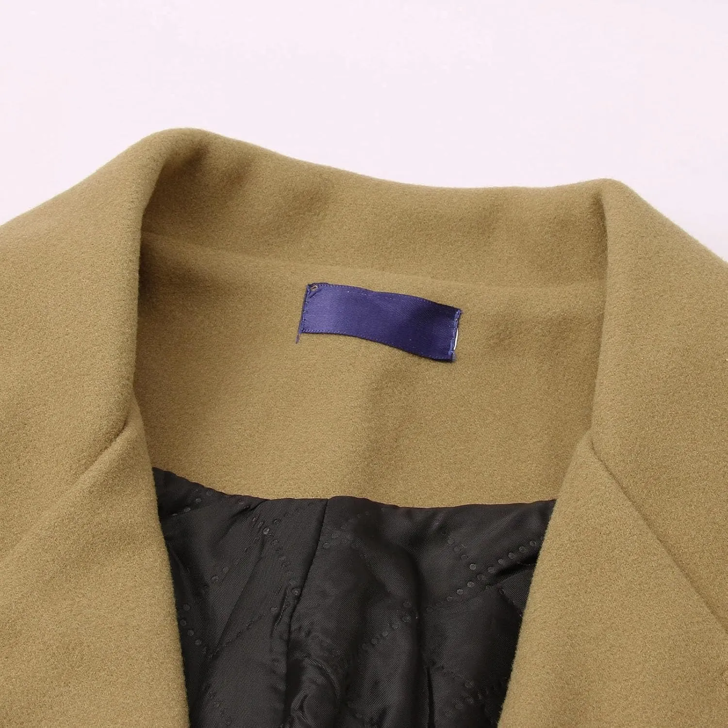 Men's Casual Trench Coat Slim Fit Notched Collar Long Jacket Overcoat Single Breasted Winter Pea Coat Wih Pockets