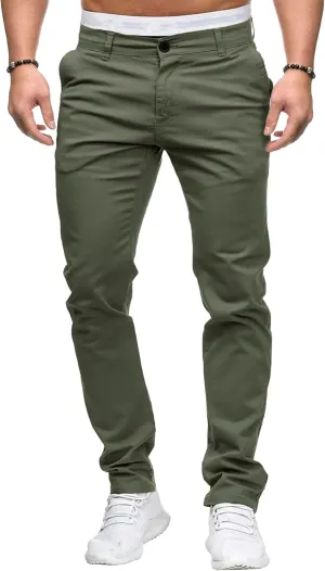 Men's Chinos Casual Dress Pants Skinny Fit Stretch Work Slack Classic Straight Fashion Cargo Trousers