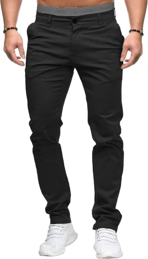 Men's Chinos Casual Dress Pants Skinny Fit Stretch Work Slack Classic Straight Fashion Cargo Trousers