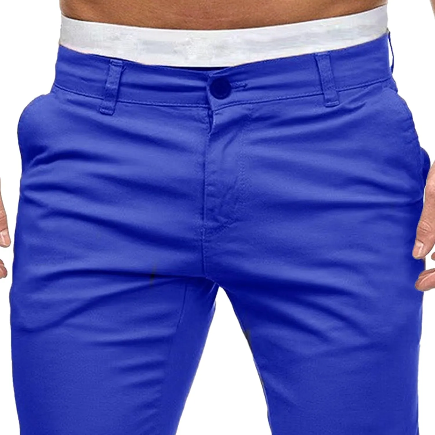 Men's Chinos Casual Dress Pants Skinny Fit Stretch Work Slack Classic Straight Fashion Cargo Trousers