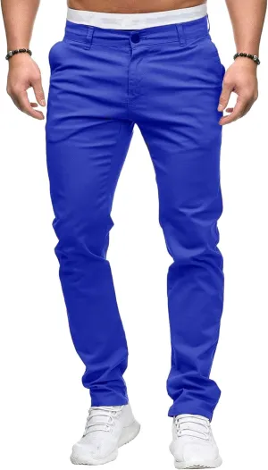 Men's Chinos Casual Dress Pants Skinny Fit Stretch Work Slack Classic Straight Fashion Cargo Trousers