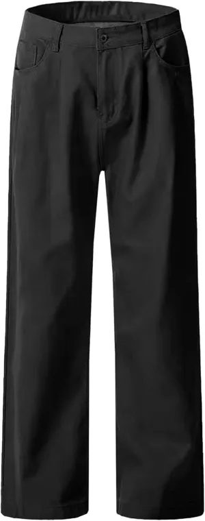 Men's Chinos Wide Leg Pants Classic Stretch Skinny Tapered Dress Slack Comfort Casual Solid Trousers