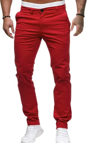 Men's Classic Lightweight Chino Pants Flat Front Comfort Stretch Solid Pant Casual Basic Straight Fit Trousers