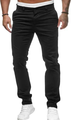 Men's Classic Lightweight Chino Pants Flat Front Comfort Stretch Solid Pant Casual Basic Straight Fit Trousers