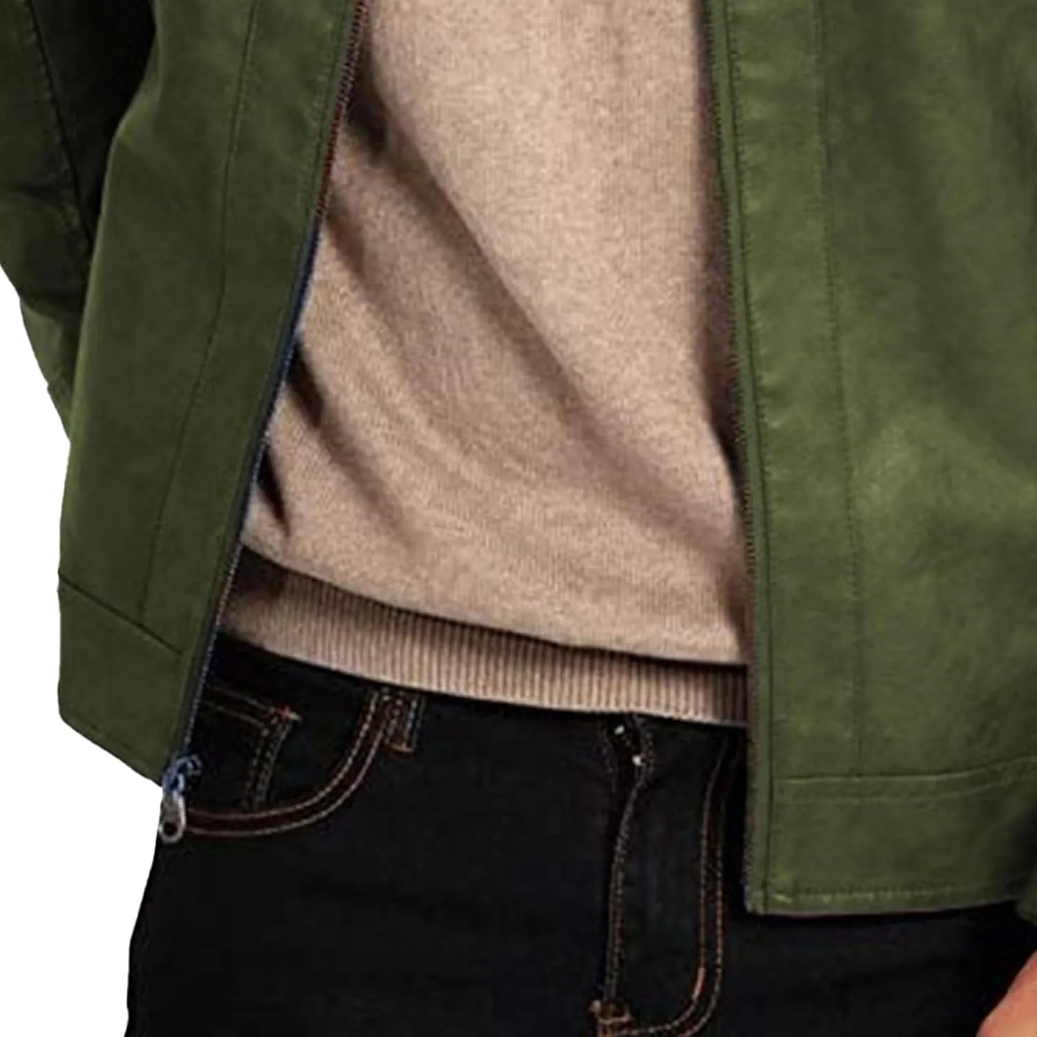 Men's Comfort Leather Jacket Zipper Biker Bomber Leathers Coat Stand Collar Motorcycle PU Jackets