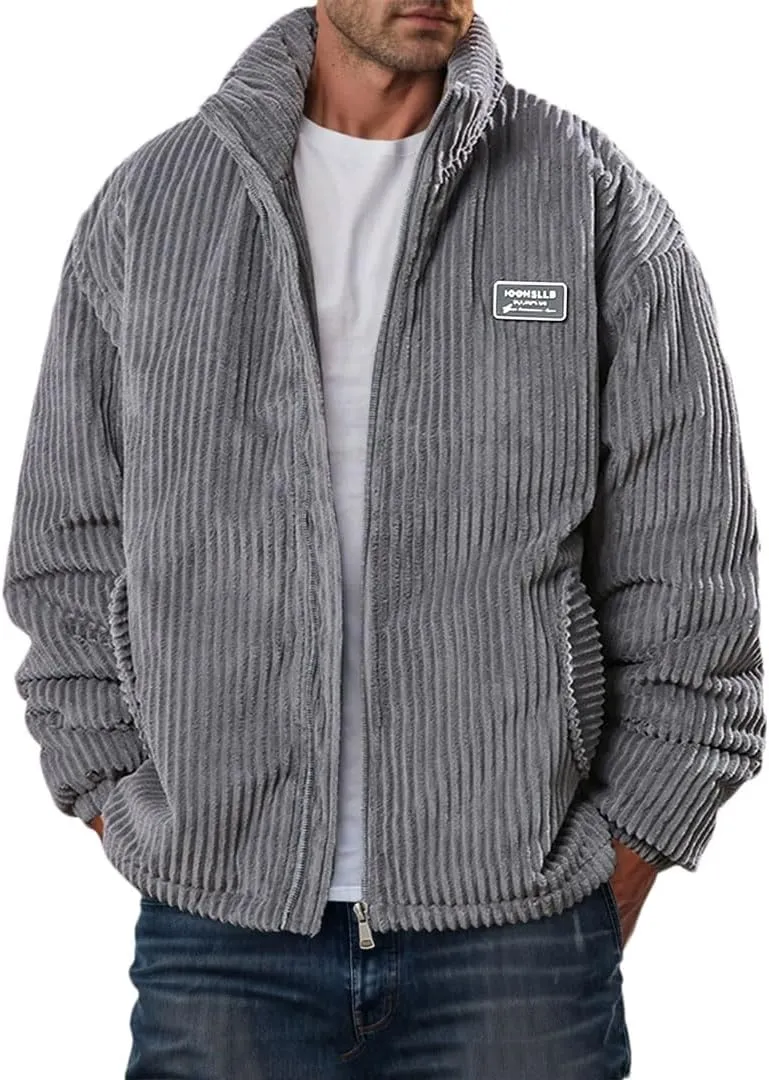 Men's Corduroy Coat Cotton Padded Jacket Thickened Cotton Padded Coat Loose Outerwear