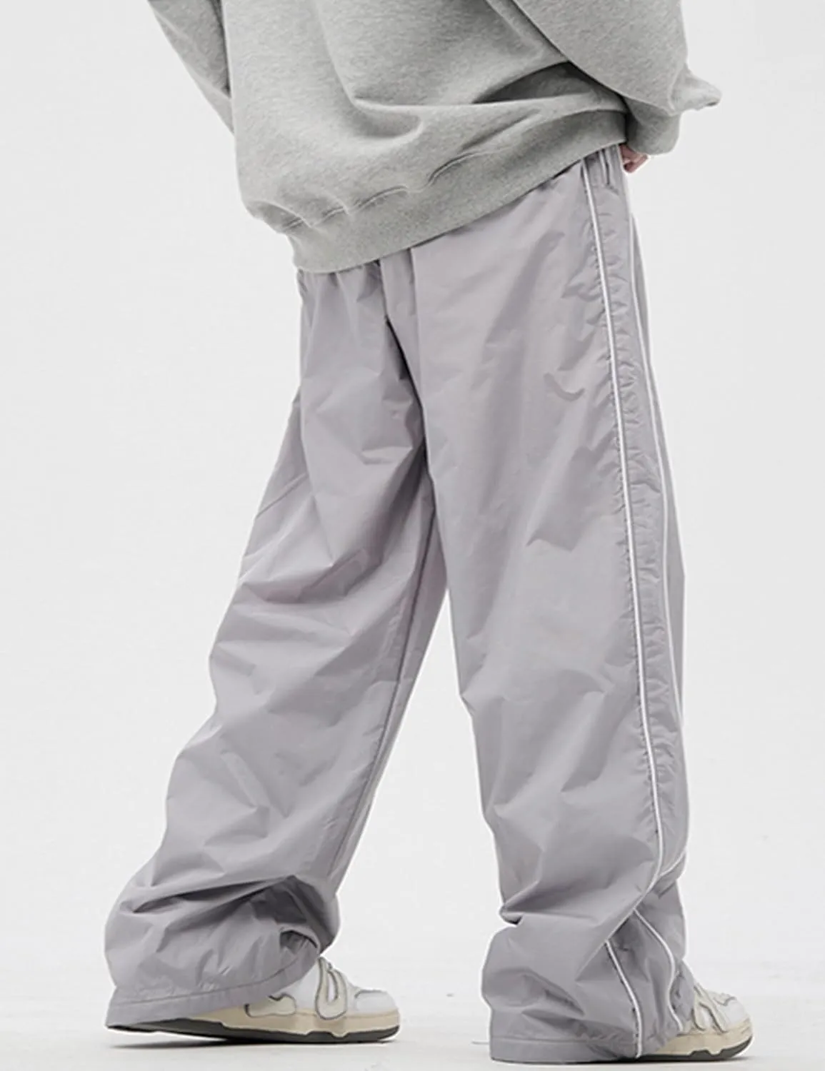 Mens Drawstring Sweatpants Y2k Baggy Track Pants Harajuku Parachute Pants Lightweight Sweatpants