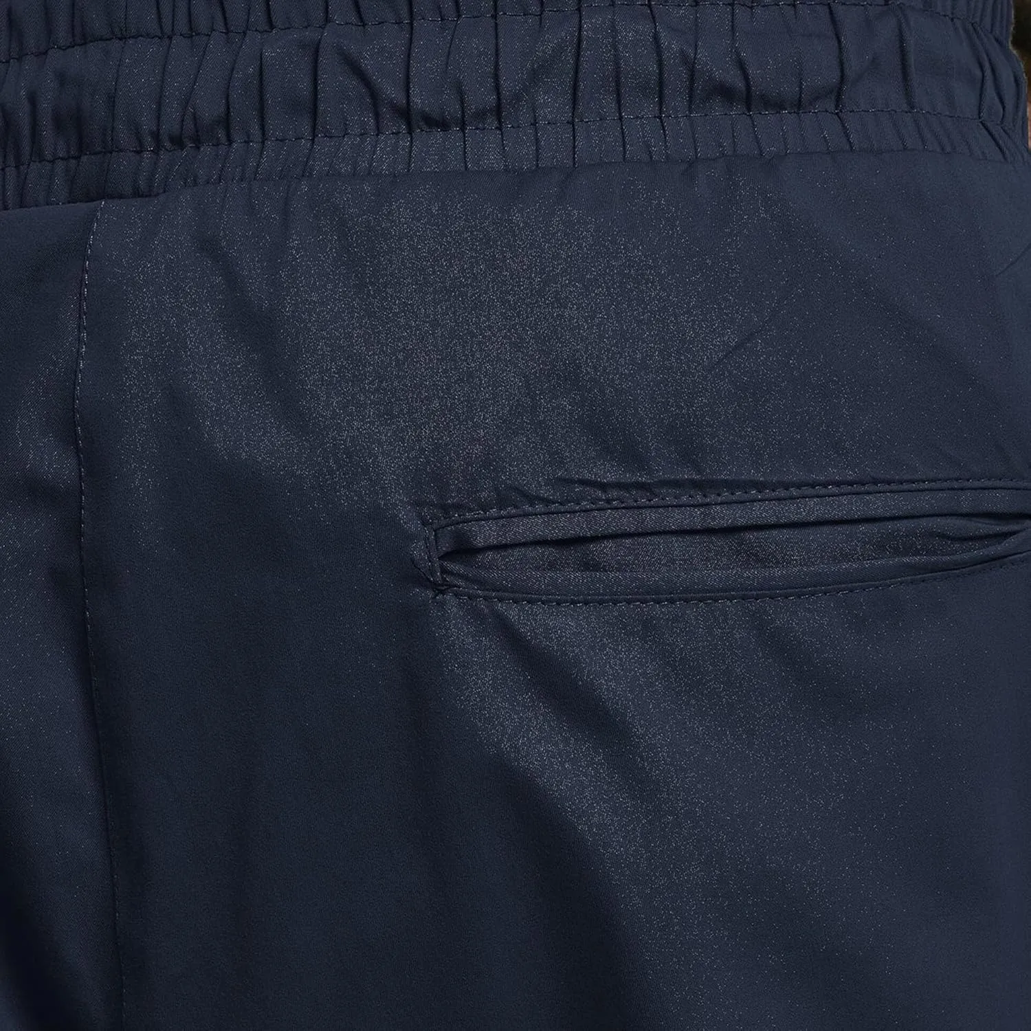 Men's Elastic Waist Straight Leg Cargo Pants Lightweight Baggy Work Trousers Casual Drawstring Solid Summer Pants
