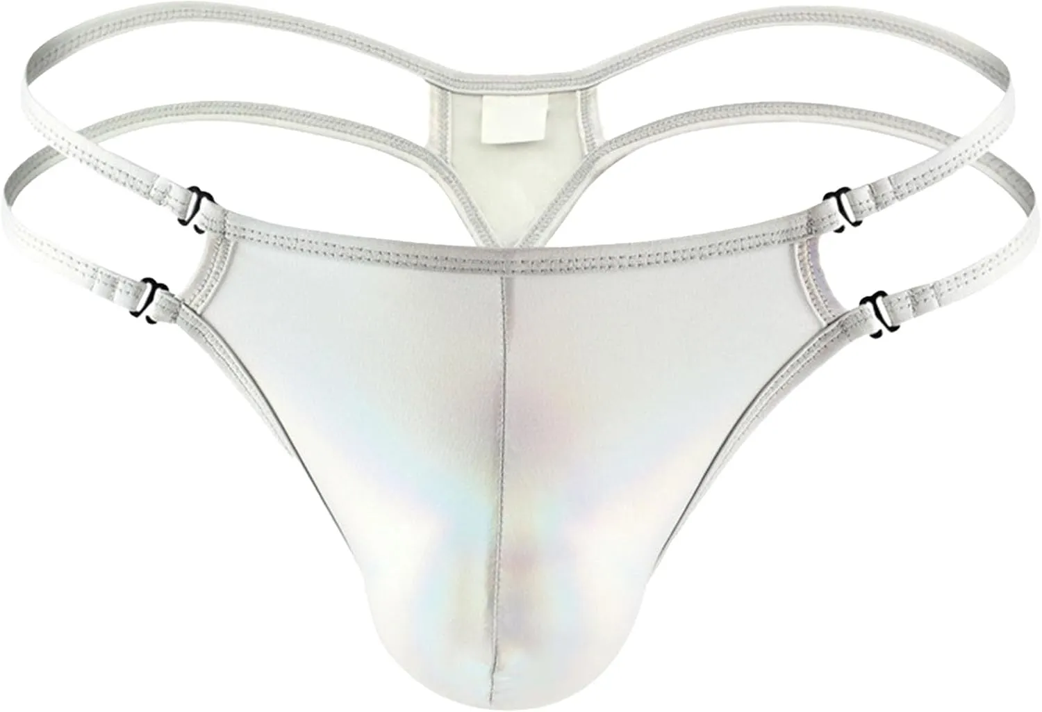 Men's Faux Leather Shiny Thong G-String T Back Comfort Men Underwear Bikini Briefs Pouch Low Waist Underpants