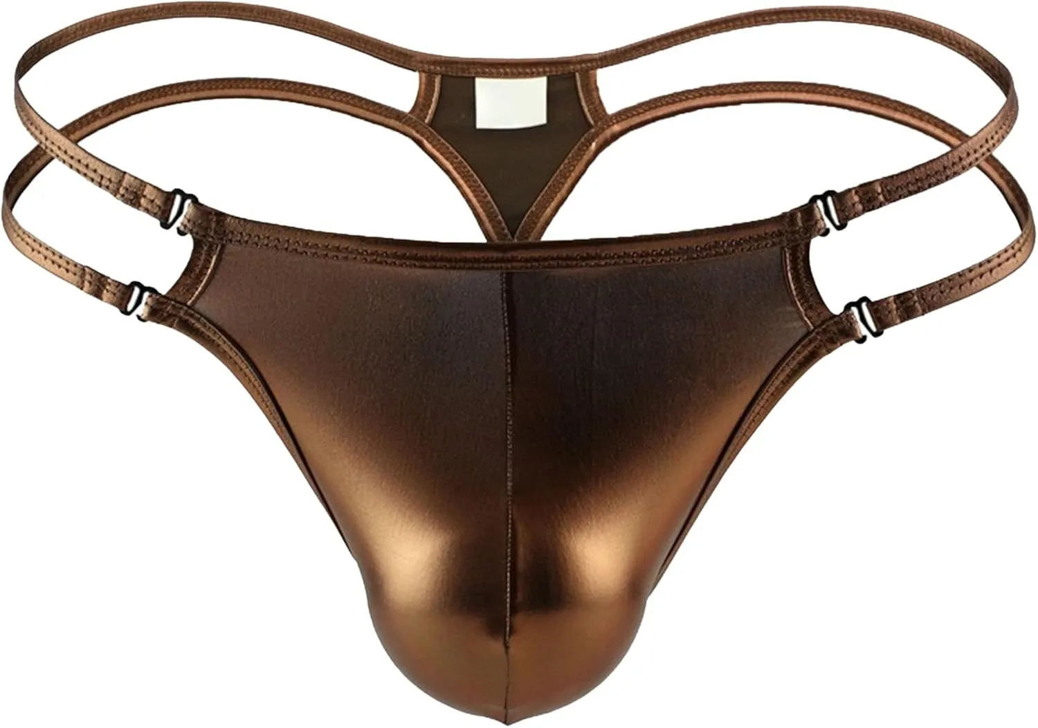 Men's Faux Leather Shiny Thong G-String T Back Comfort Men Underwear Bikini Briefs Pouch Low Waist Underpants