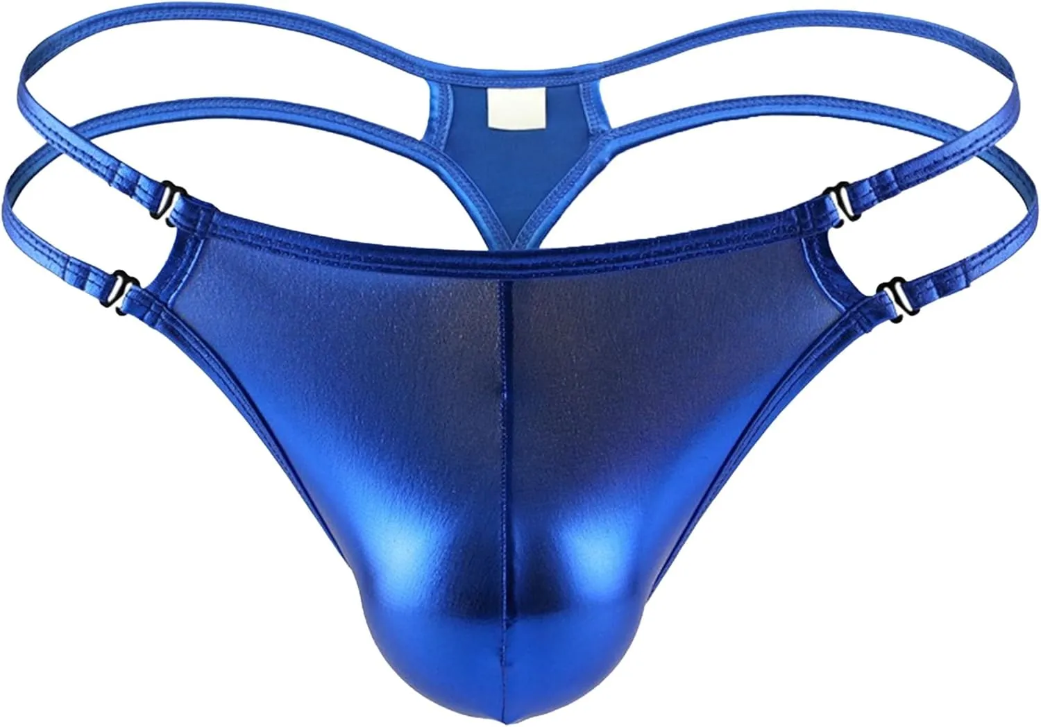 Men's Faux Leather Shiny Thong G-String T Back Comfort Men Underwear Bikini Briefs Pouch Low Waist Underpants