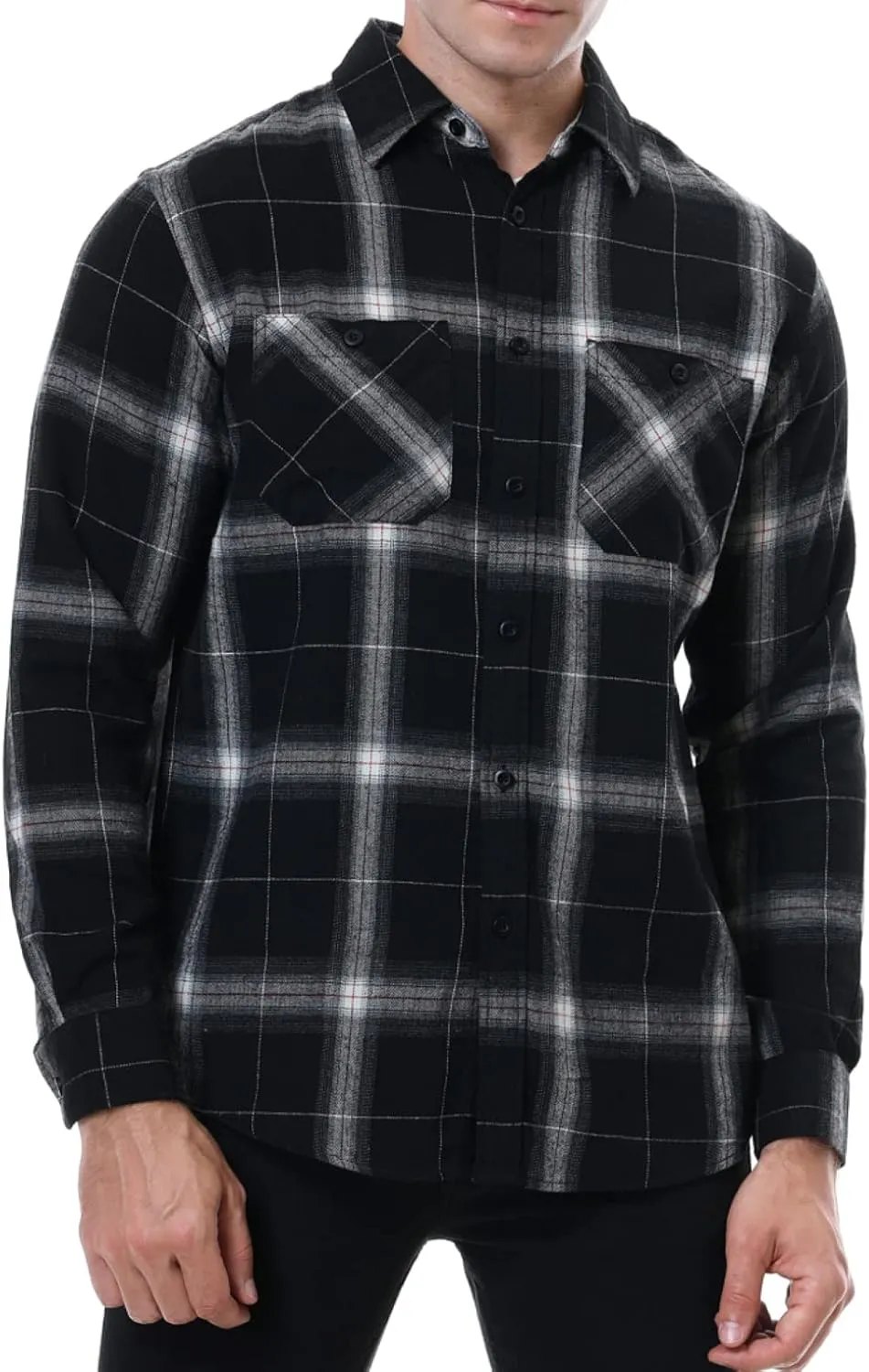 Men??s Flannel Shirts Long Sleeve Casual Button Down Flannel Plaid Shirts for Men Camp Hiking