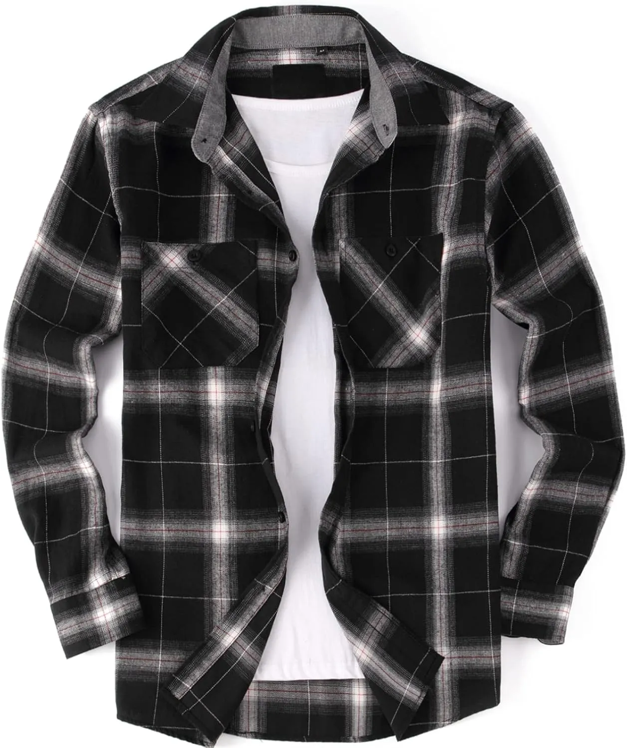 Men??s Flannel Shirts Long Sleeve Casual Button Down Flannel Plaid Shirts for Men Camp Hiking