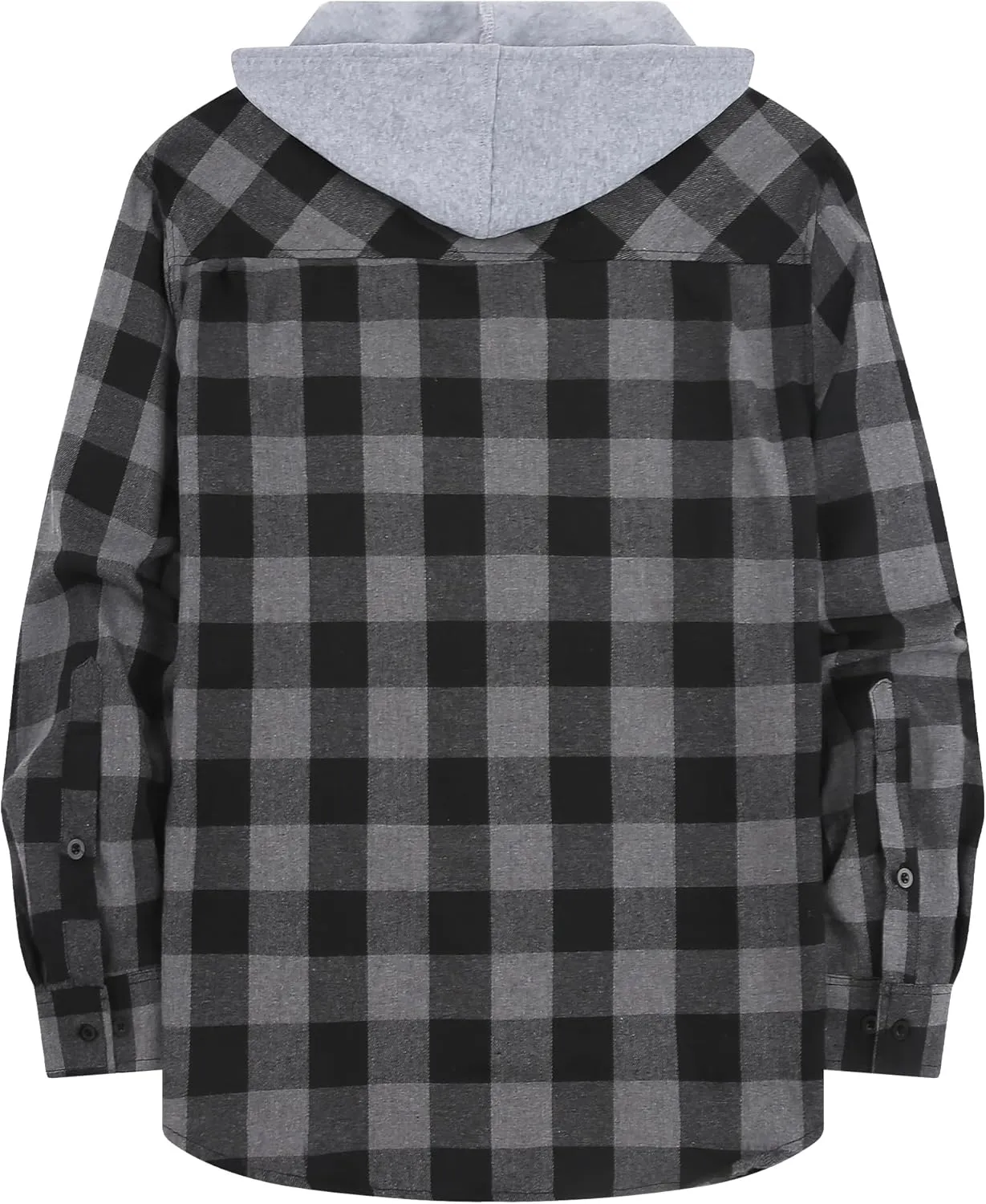 Mens Flannel Shirts Long Sleeve, Flannel Hoodie for Men Casual Button Down Shirt Jacket Plaid Work Shirts