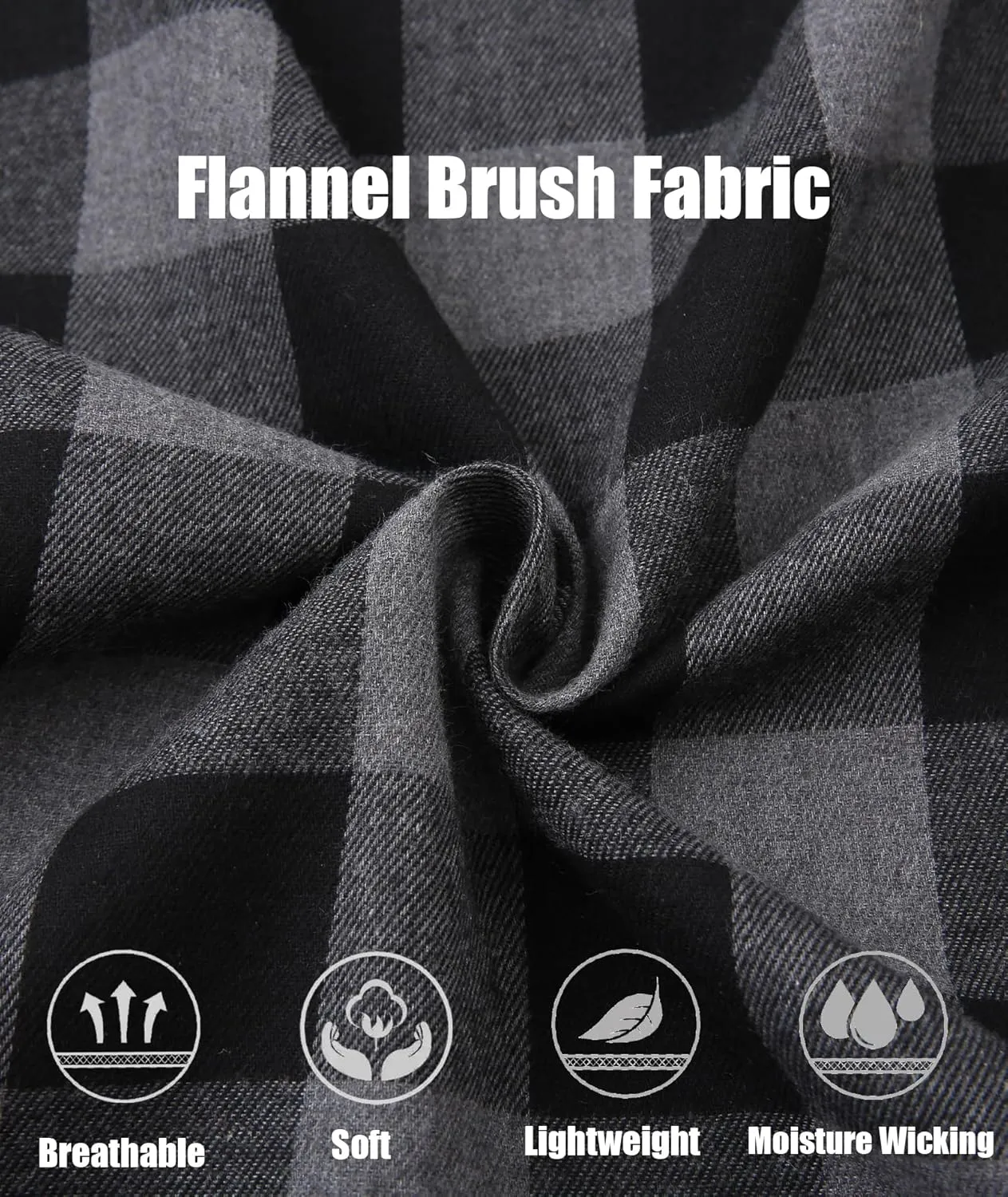 Mens Flannel Shirts Long Sleeve, Flannel Hoodie for Men Casual Button Down Shirt Jacket Plaid Work Shirts