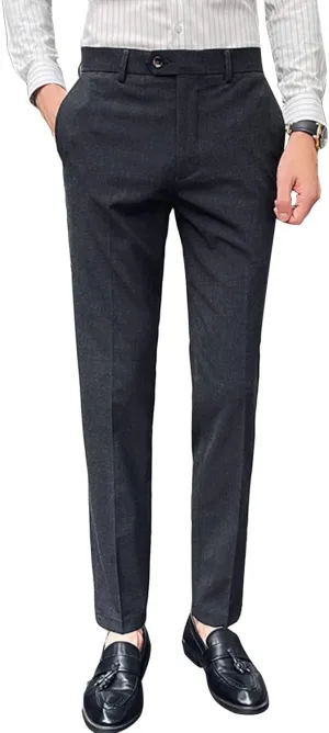Men's Flex Flat Front Straight Fit Pant Slim-Fit Wrinkle-Resistant Chino Pant Comfort Dress Pant Sweatpants (XX-Large,Dark Grey)