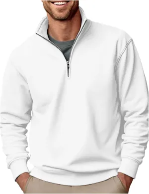 Men's Half Zip Sweatshirt Stand Neck Slim Fit Long Sleeve Sports Sweatshirts Soft And Warm Cool Style Pullover Shirt