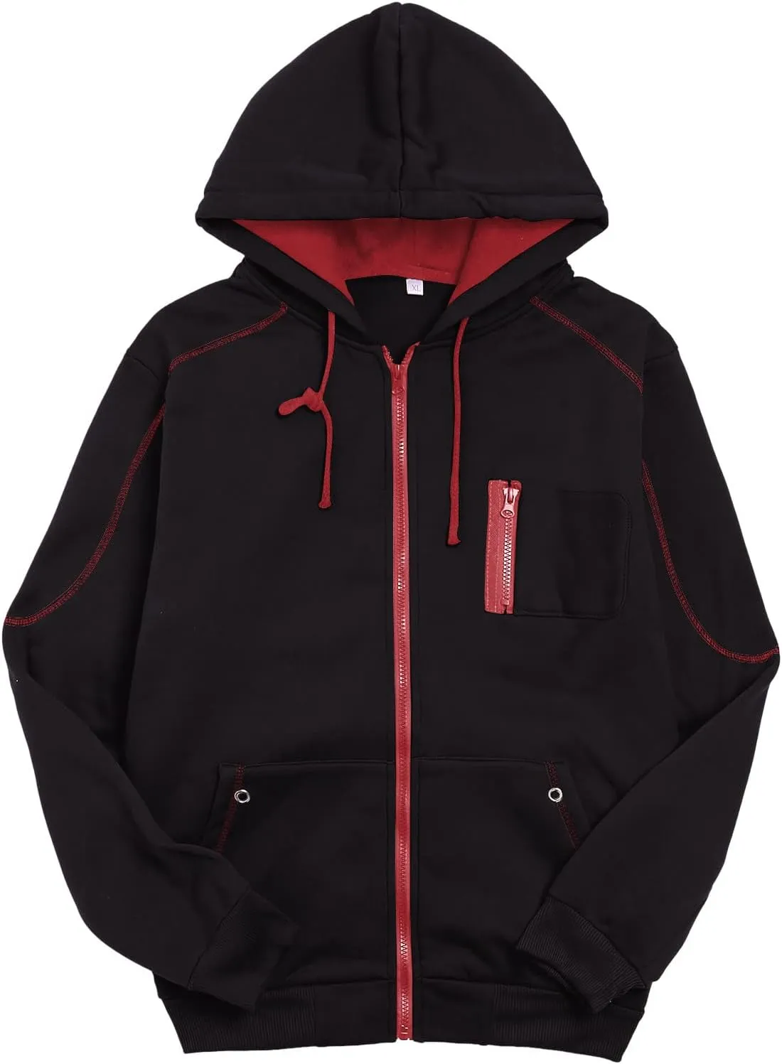 Mens Hoodies Zip Up, Mens Slim Fit Long Sleeve Zip-up Fleece Hoodie Workout Casual Lightweight Sweatshirt Jackets
