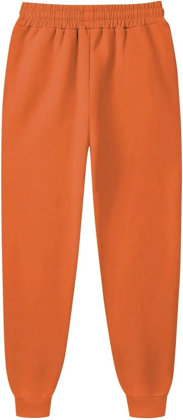 Mens Jogging Pants Baggy Casual Solid Color Sweatpants Stretch Elastic Waist Drawstring Sport Pants with Pockets