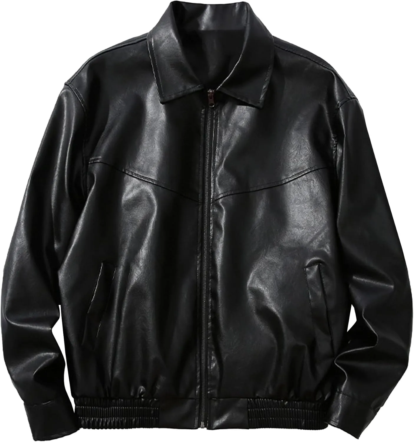 Men's Leather Jacket Male Fashion Moto Biker Jackets Autumn Faux PU Coat Hip Hop Leather Oversize Streetwear