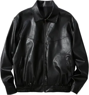 Men's Leather Jacket Male Fashion Moto Biker Jackets Autumn Faux PU Coat Hip Hop Leather Oversize Streetwear