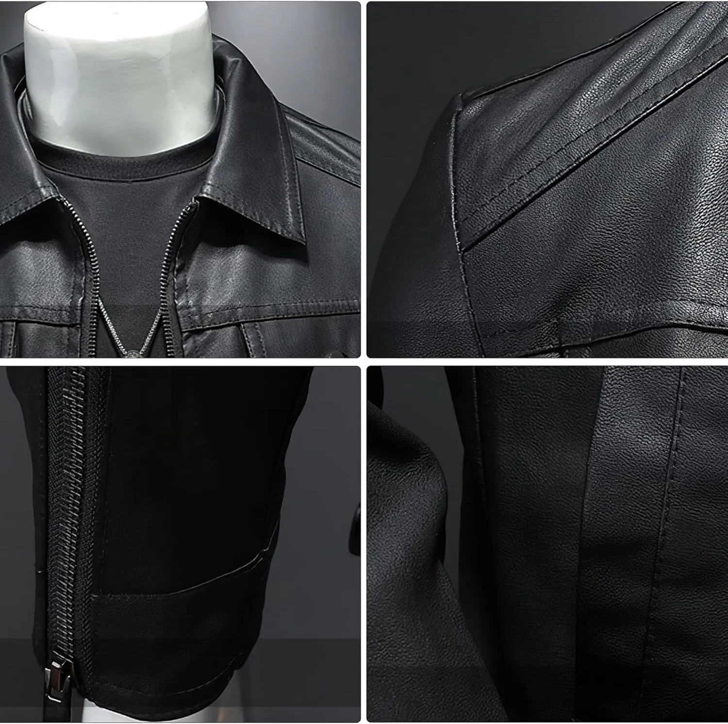 Men's Leather Jacket Male Fashion Moto Biker Jackets Autumn Faux PU Coat Hip Hop Leather Oversize Streetwear