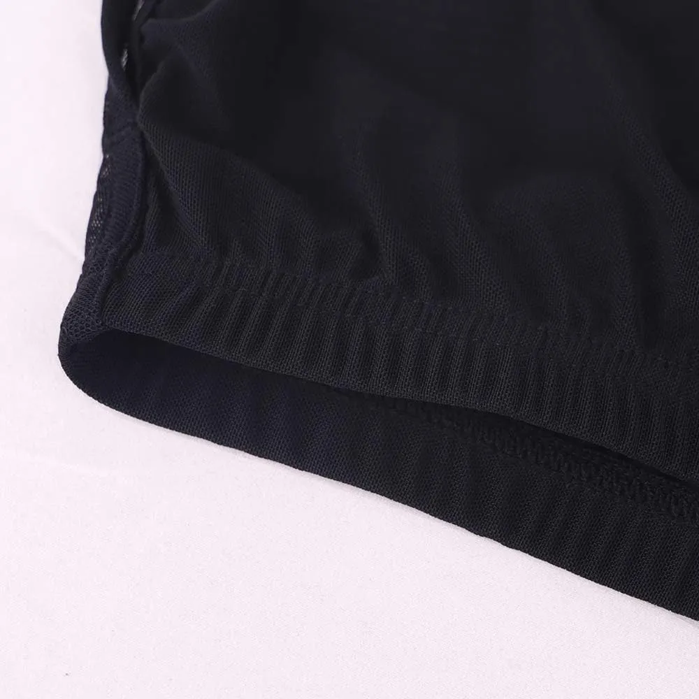 Mens Mesh Shorts See Through with Large Split Sides Active Boxers Underwear