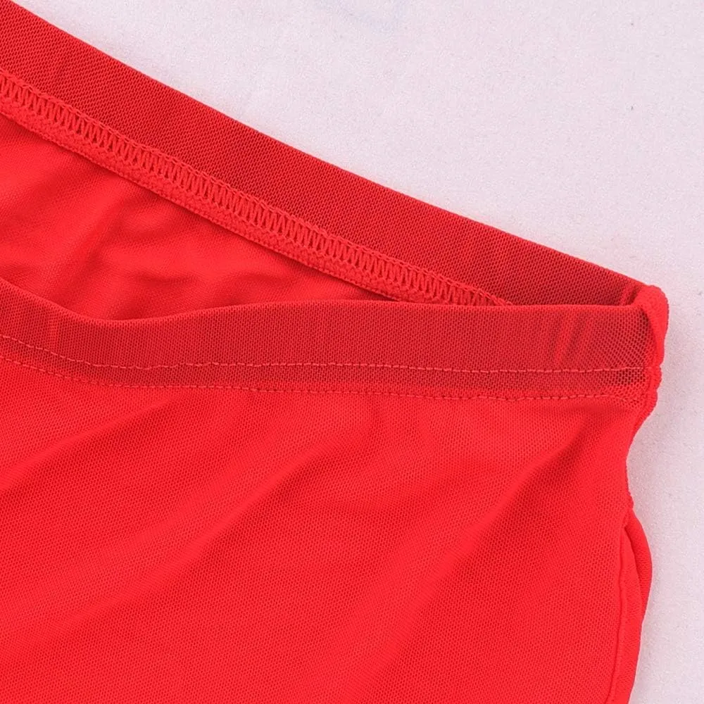 Mens Mesh Shorts See Through with Large Split Sides Active Boxers Underwear