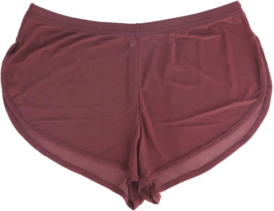 Mens Mesh Shorts See Through with Large Split Sides Active Boxers Underwear