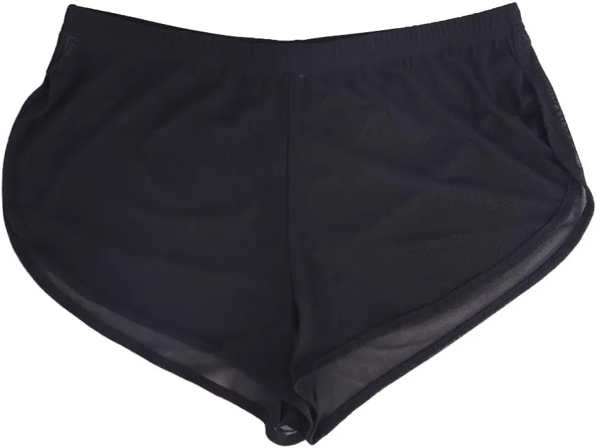 Mens Mesh Shorts See Through with Large Split Sides Active Boxers Underwear