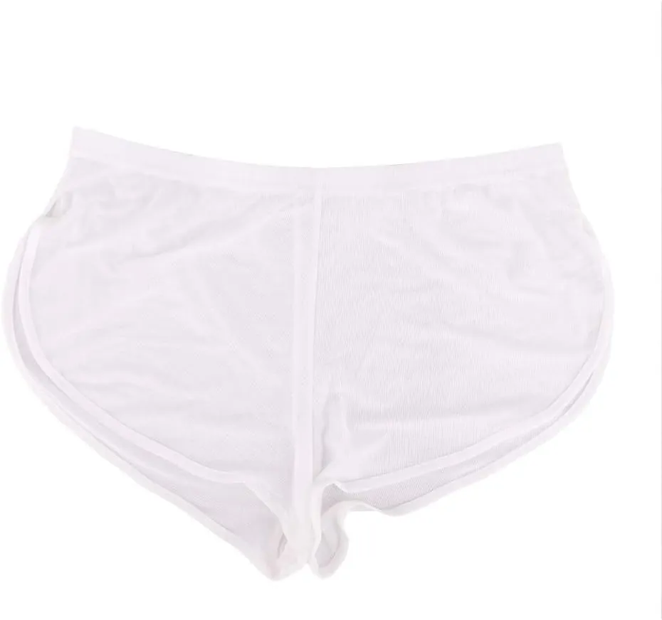 Mens Mesh Shorts See Through with Large Split Sides Active Boxers Underwear