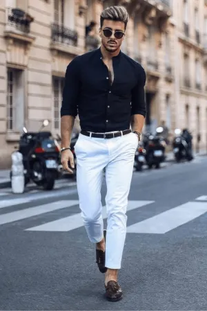 Men's Office Outfit Elegant Shirt And Trouser Party Wear Shirt Wedding shirt and Pants Gift For Him