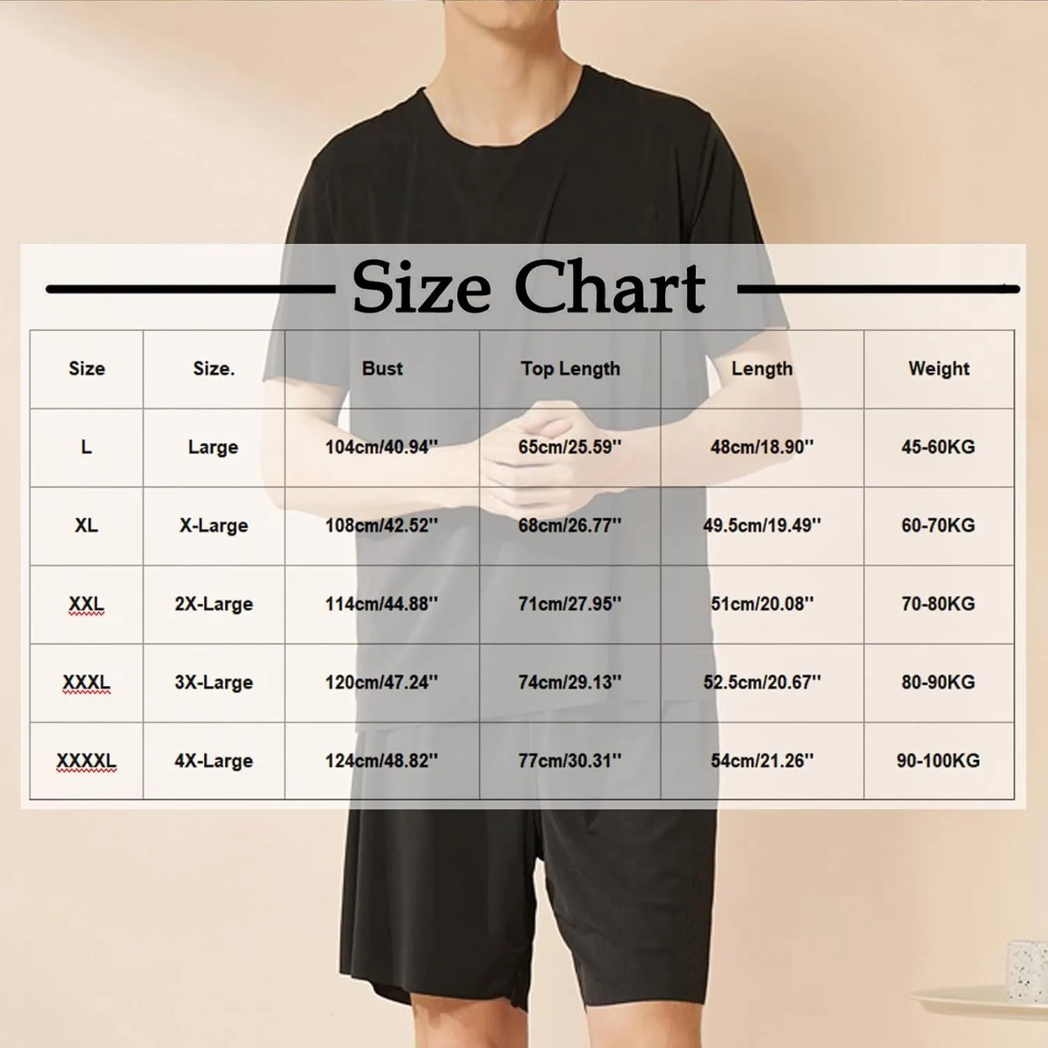 Mens Pajama Set Short Sleeve Sleepwear 2 Piece Pjs Lightweight for Men Soft Nightwear Breathable & Comfortable Summer