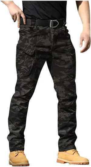 Mens Pants Cargo Multi Pockets Relaxed Fit Pants Ripstop Stretch Stylish Pants Big and Tall Trousers Work
