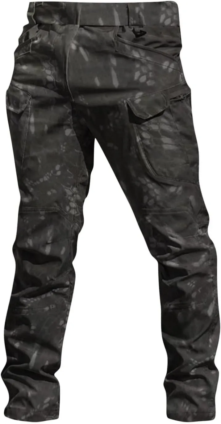 Mens Pants Cargo Multi Pockets Relaxed Fit Pants Ripstop Stretch Stylish Pants Big and Tall Trousers Work