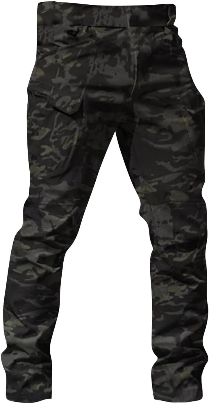 Mens Pants Cargo Multi Pockets Relaxed Fit Pants Ripstop Stretch Stylish Pants Big and Tall Trousers Work