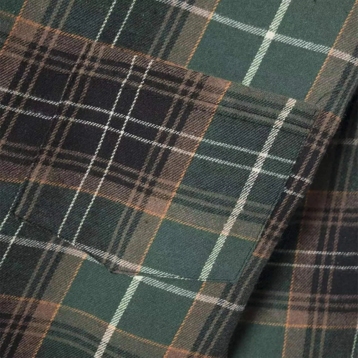 Mens Plaid Shirt Long Sleeve Button Down Lapel Collar Coat Casual Loose Jacket with Pockets Fall and Winter