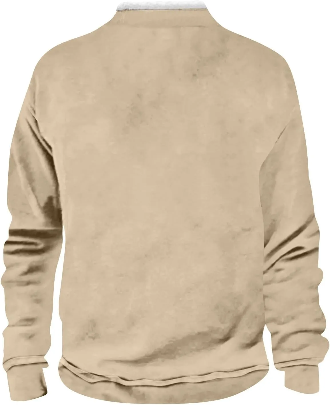 Men's Quarter Zip Sweatshirts Long Sleeve Solid Color Pullover With Fleece Collar Sweater and Pocket, M-5XL