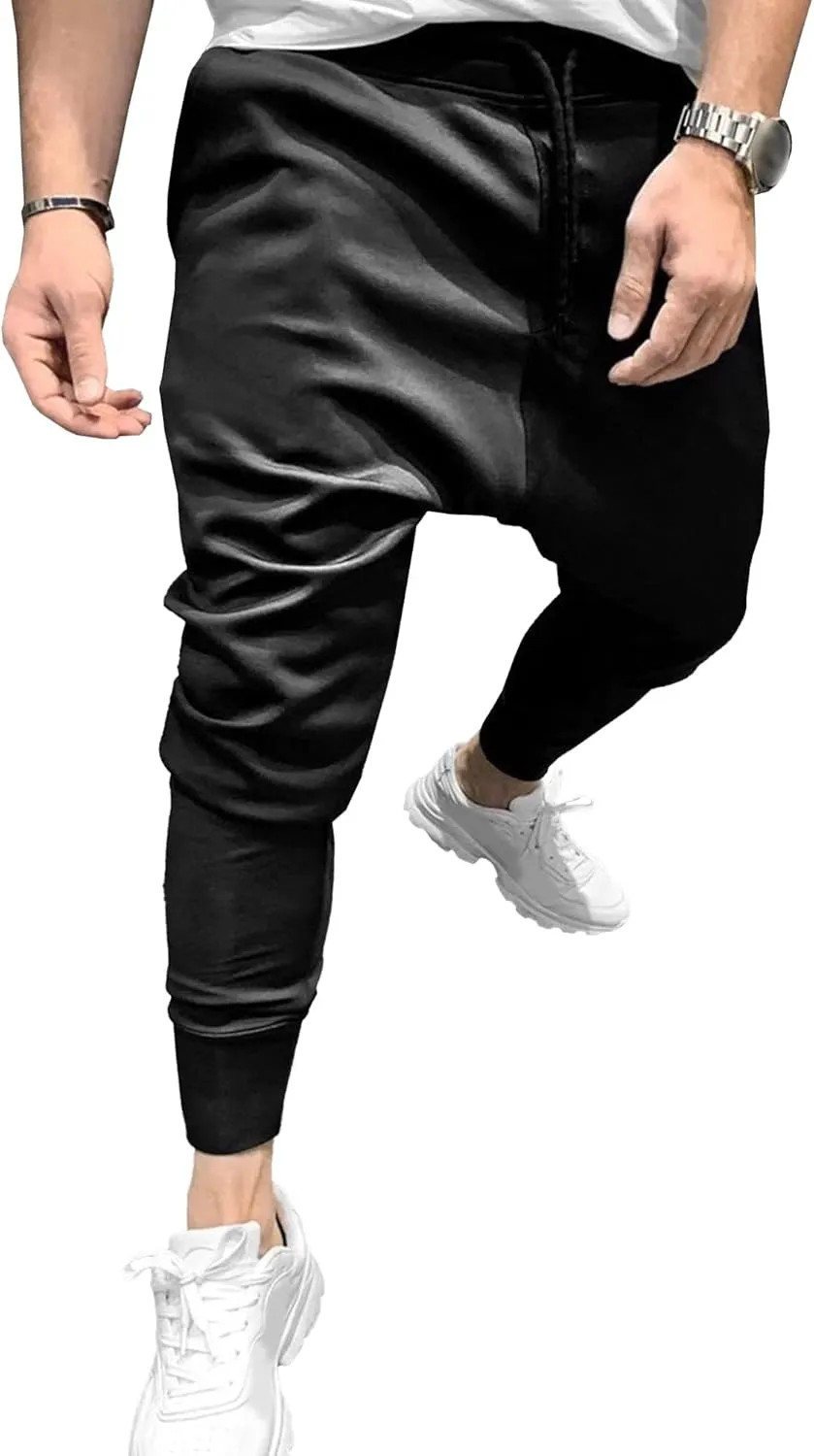 Men's Slim Fit Stretch Srtlish Casual Pants Elastic Waist Hip Hop Outdoor Pants Casual Sweatpants Athletic Trousers