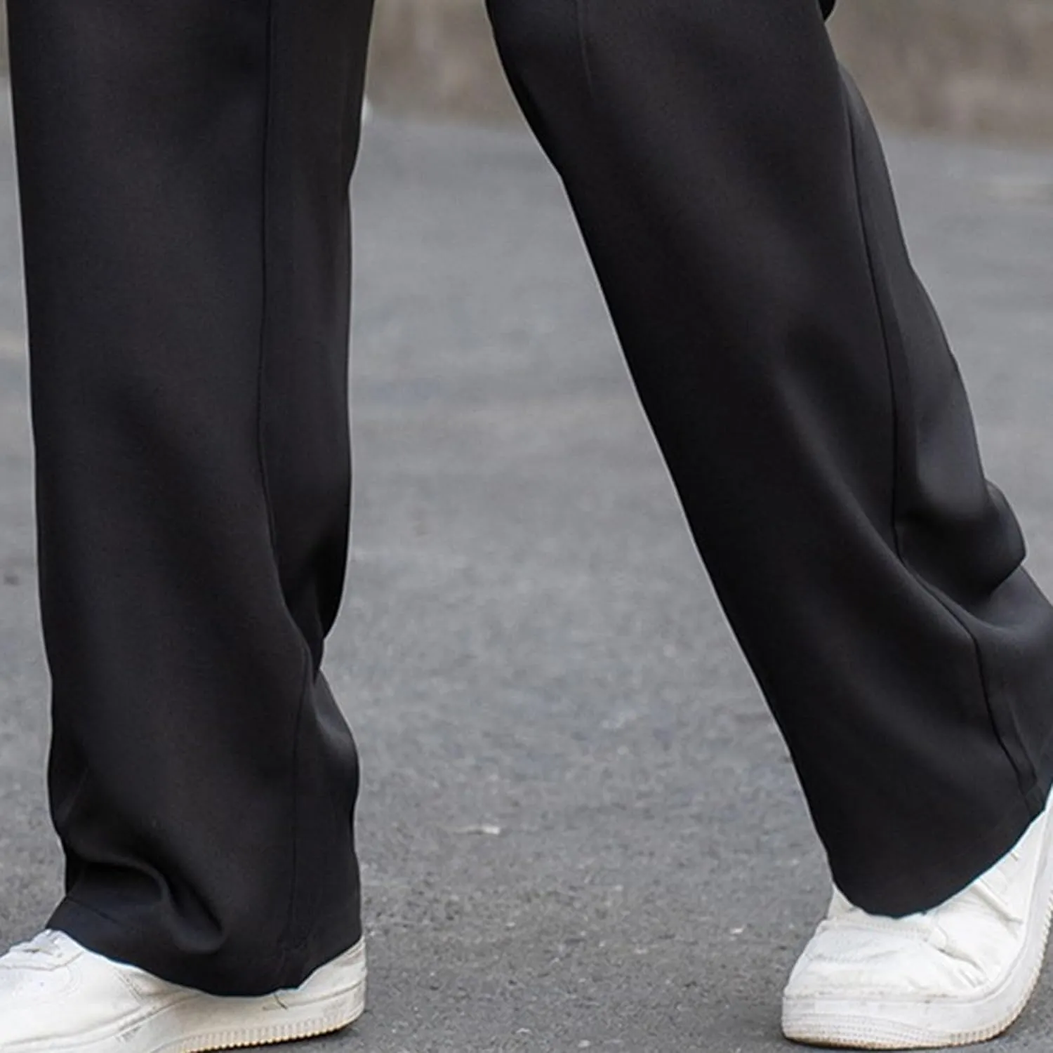 Men's Solid Straight Leg Business Pants Loose Fit Solid Dress Trousers Lightweight Casual Outdoor Sweatpants