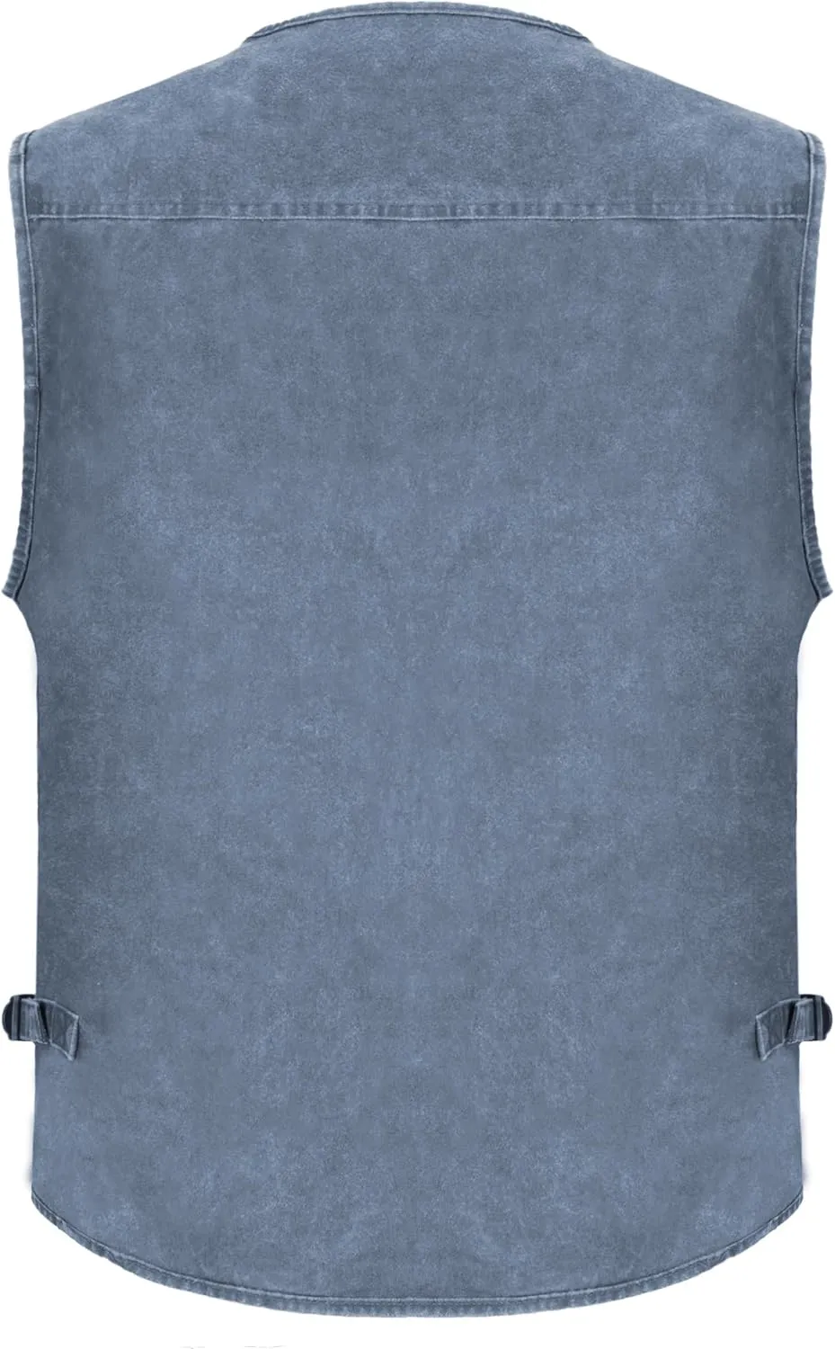 Men's Stone Washed Denim Multi-pocketed Fishing Work Outerwear Vest