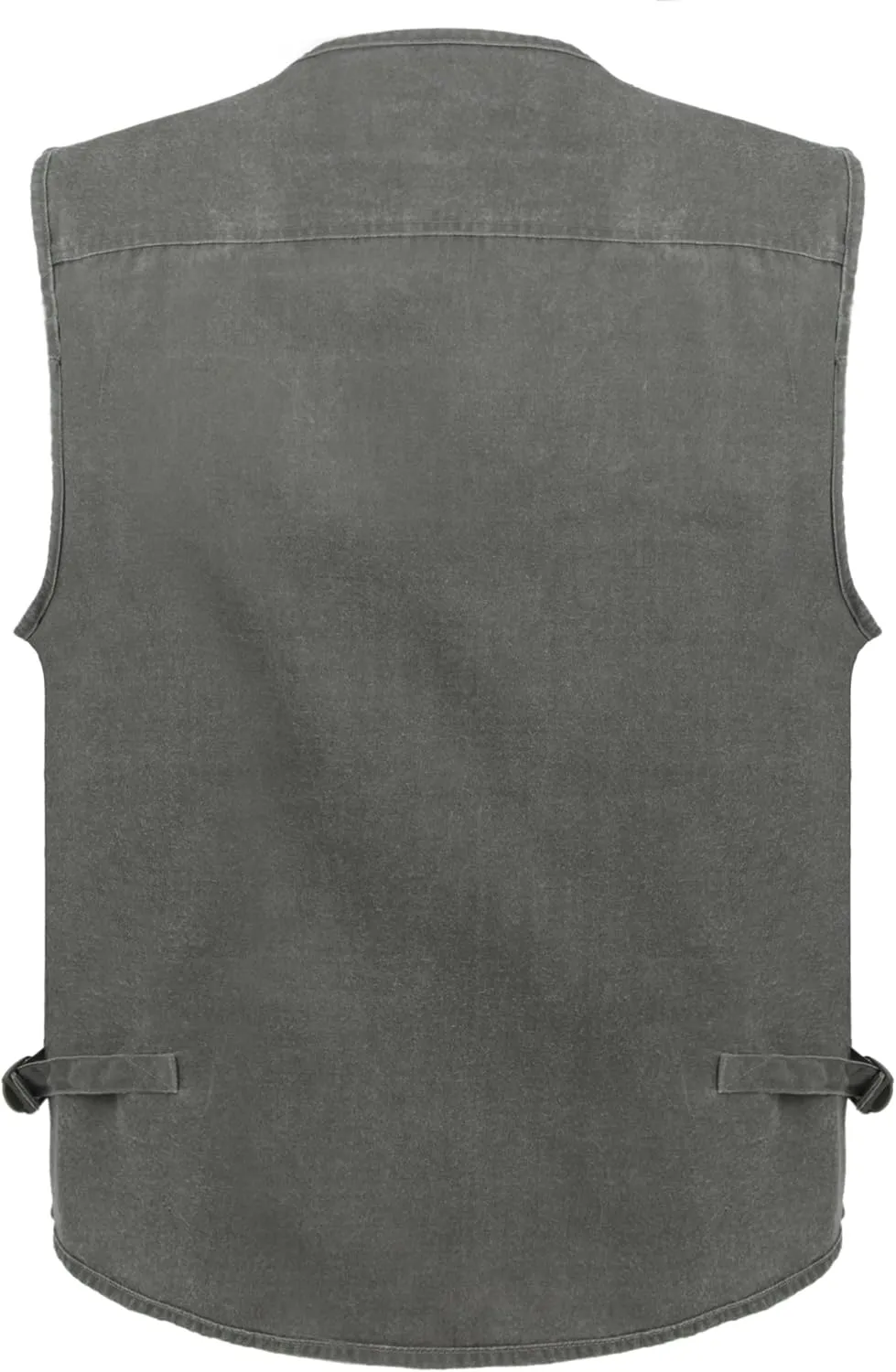 Men's Stone Washed Denim Multi-pocketed Fishing Work Outerwear Vest