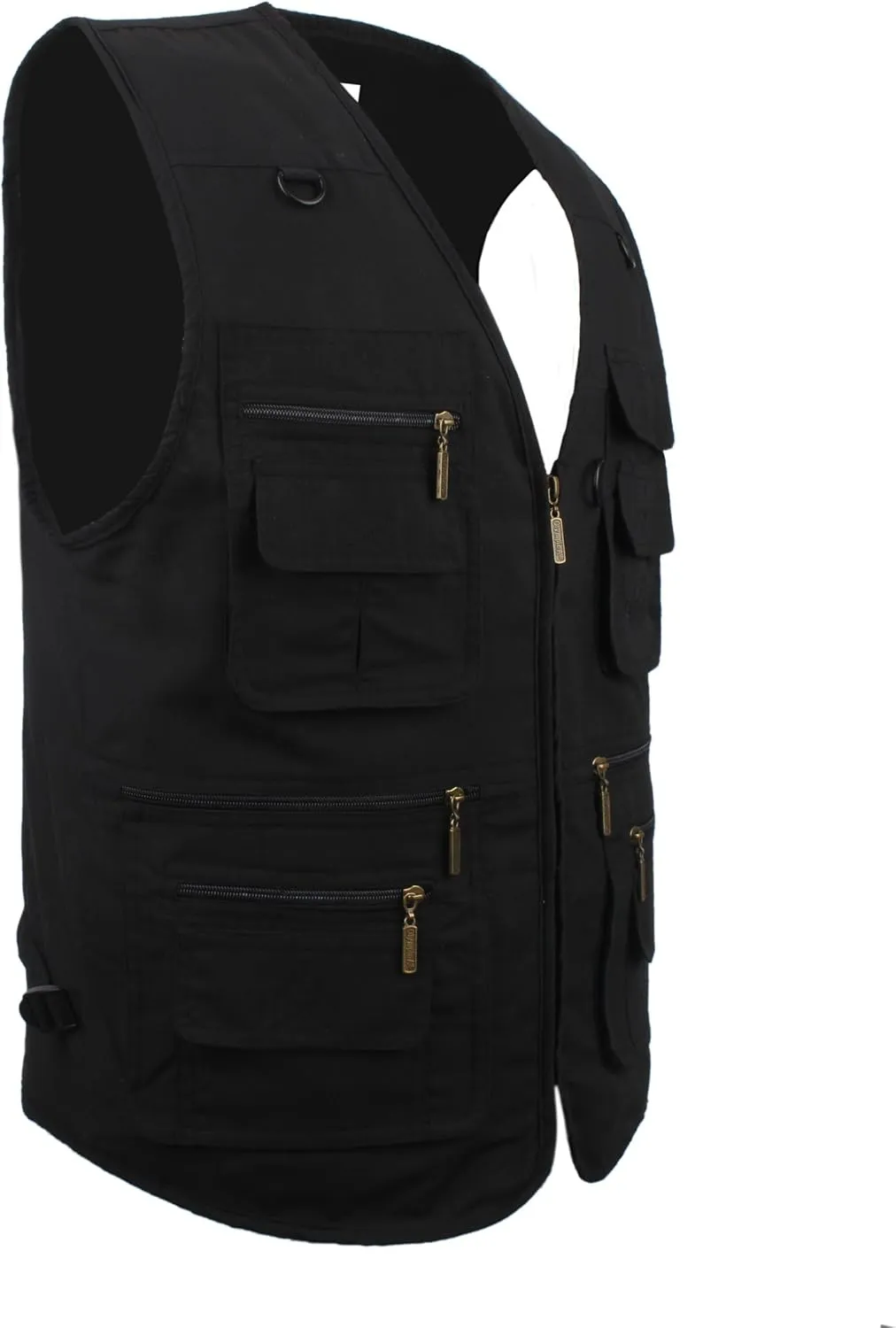Men's Stone Washed Denim Multi-pocketed Fishing Work Outerwear Vest