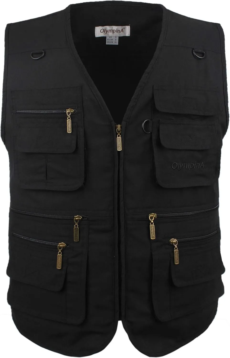Men's Stone Washed Denim Multi-pocketed Fishing Work Outerwear Vest