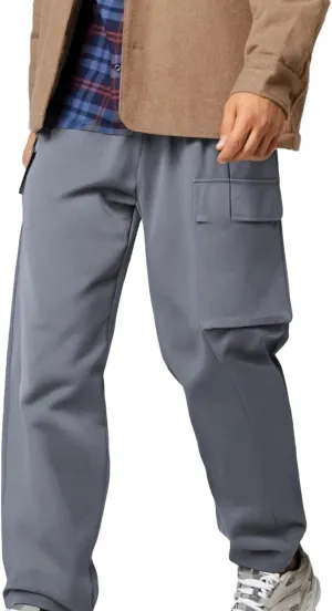 Men's Straight Leg Cargo Pants Relaxed Fit Stretch Tactical Sweatpants Lightweight Outdoor Work Hiking Pants with Pockets
